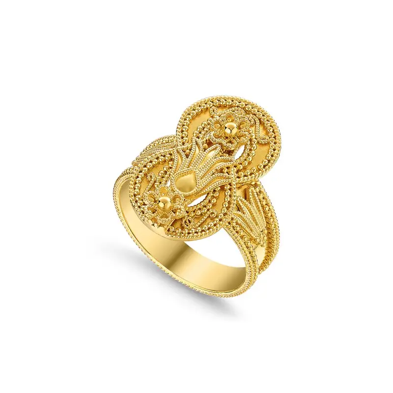 Damaskos Archaic 18K Gold Ring with Hercules' Knot