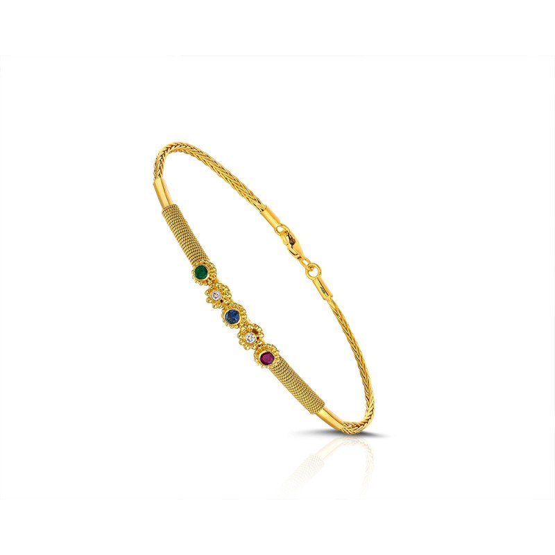 Damaskos Byzantine 18K Gold Bracelet with Gemstones