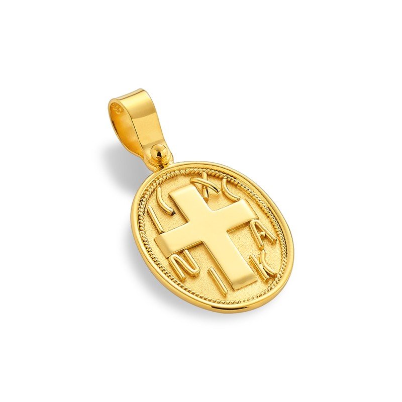 Damaskos Byzantine 18K Gold Constantinato Cross Pendant