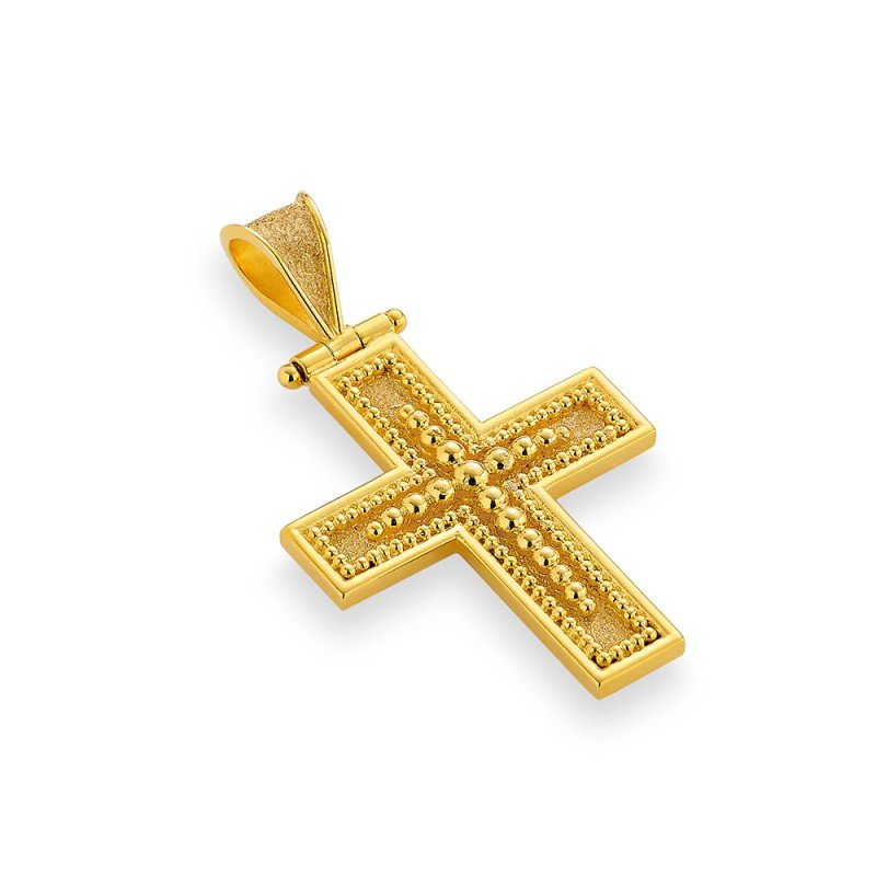 Damaskos Byzantine Weave 18K Gold Cross