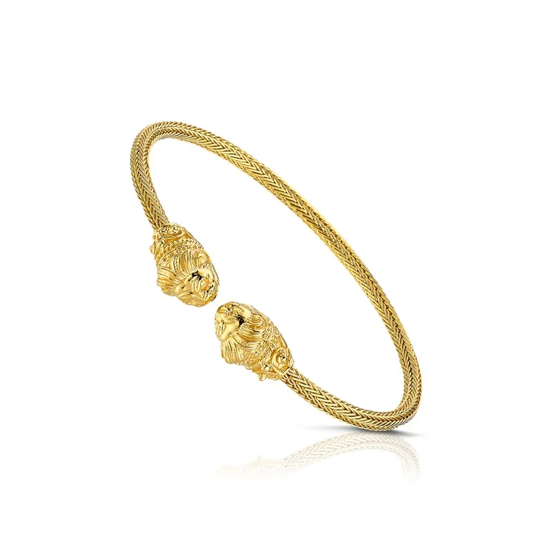 Damaskos Leon 18K Gold Bracelet with Lion Heads