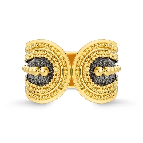 Damaskos Archaic 18K Gold Ring with Granulation