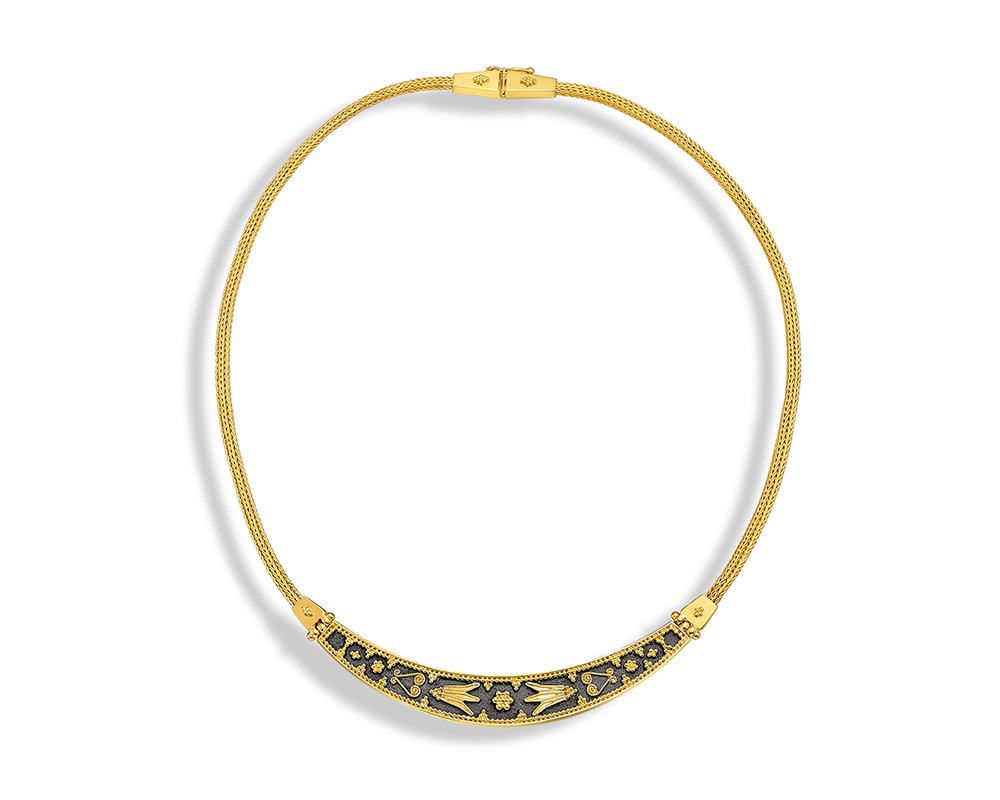 Damaskos Archaic 18K Gold Necklace with Martillé Finish