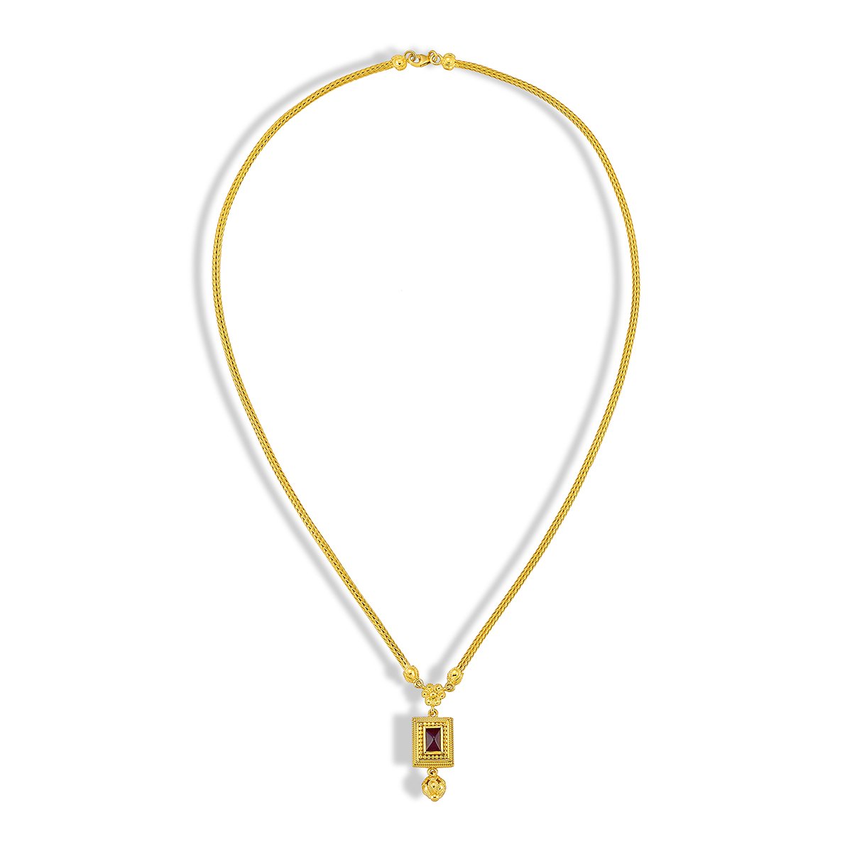 Damaskos Byzantine 18K Gold Necklace with garnets