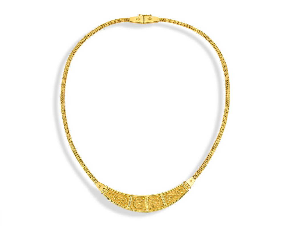 Damaskos Archaic 18K Gold Necklace with Granulation