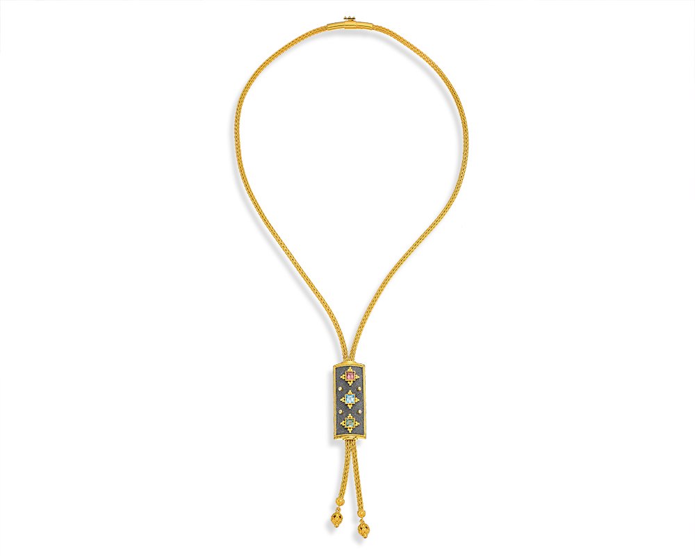 Damaskos Byzantine 18K Gold Necklace with Tourmalines
